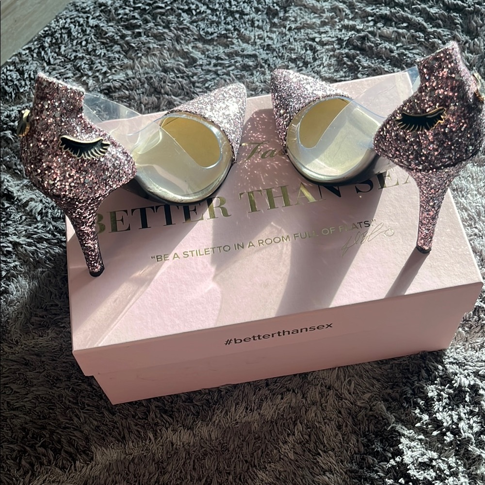 Pink Glitter High Heels